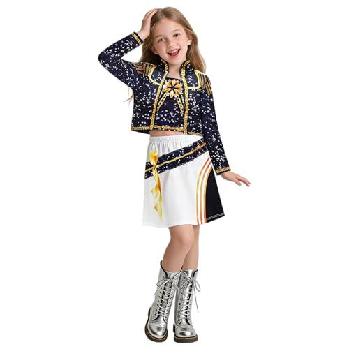 XLVLVH Kids Singer Fashion Coat & Shirt & Dress Youth Girls Halloween Outfit 11-12Y