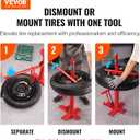 VEVOR Manual Tire Changer, Portable Hand Bead Breaker Mounting Tool for 8"-16" Tires, Compatible with Car Truck Trailer, Tire Mounting Machine for Home Garage Small Auto Shop