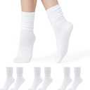 2 x COOLMATE Women's Scrunch Crew Socks, Slouchy Mid Calf Boot Socks, 3 Pairs Slouch Socks, US Size 6-10
