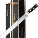 Slicing Carving Knife, 13 Inch Ultra Sharp German Premium Stainless Steel Brisket Knife for Slicing Roasts, Meats, Fruits and Vegetables, Full Cut, Ergonomic Handle Design