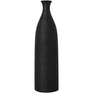 Modern Black Ceramic Vase, 13.3 inch Small Narrow Neck Vases, Ceramic Flower Vases Decorative, Fireplace, Table Decor, Modern Farmhouse Decor Vase