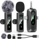 3 IN 1 Model J4 Mini Wireless Lavalier Microphone for iPhone 15 16, iOS and Android Devices - Noise Reduction Lapel Mic for Recording, Clip on Omni Lav Mic for Video Recording, Tiktok, Youtube, Vlog