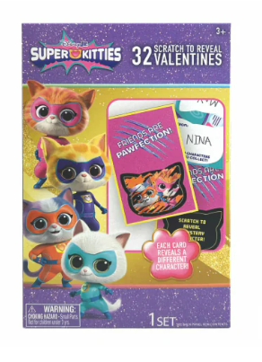 Disney Jr Super Kitties Scratch to Reveal Valentine Cards, 2 Pack 