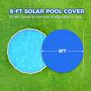 Solar Pool Cover 8 Ft Diameter Round Solar Blanket for Above Ground Inground Pools, Hot Tub SPA Bubble Wrap Pool Protector, 12 Mil Circle Thermal Covers Floating Blanket Mat for Swimming Pools
