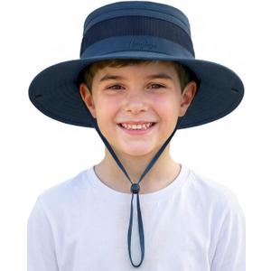 HONGTEYA Kids Sun Hat UPF 50+ Toddler Summer Bucket Hat Outdoor Fishing Safari for Boys Girls Age 2-13 Years