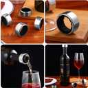 Cabilock Stainless Steel Wine Bottle Collar Drip Rings Leakproof Wine Drip Stop Device for Home Bar Party Use 12 Pieces