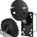 Outus Heavy Duty High Mount Spare Tire Carrier Black Iron Boat Trailer Spare Tire Mount for 4 5 6 Lugs Trailer Wheels on 4" 4.5'' 4.75'' 5'' and 5.5'' Bolt Patterns with U Bolts Lock Nuts Lug Nuts