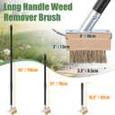 LLARGUEST Crack Weeder, 2-in-1 Long Handle Weed Brush & Scraper Tool, Manual Crevice Weeder for Pavers, Driveways, Decks, and Garden Paths.