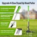 Weed Puller Tool - Dandelion Weed Puller Tool Stand Up Heavy Duty,Made with 40''Long Handle & Quick-Release Weed Ejector Mechanism & 4 Robustness Manganese Steel Claws,Hard to Break