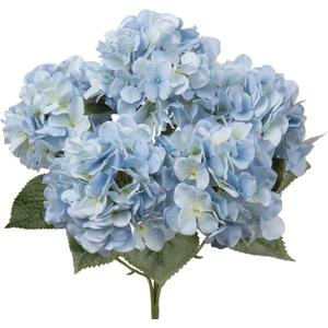 Blue Hydrangea Artificial Flowers Large Artificial Hydrangeas Silk Flowers for Home Decor Indoor Wedding Flowers Bouquets Faux Flowers Kitchen Centerpiece Table Decorations