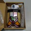 HUIMEIJU Colored Glass Butterfly Pattern Small Night Light, Tiffany Glass Night Light (Pink)
