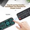 iPazzPort Mini Air Mouse Remote Keyboard with 7-Color Backlight for Android TV Box, Smart TV, HTPC, Projector; Rechargeable Dual-Mode Universal Controller for Couch Browsing