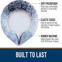 OLANLY Soft Microfiber Bathroom Toilet Lid Cover, Machine Washable Covers, 17.5x15, Stays in Place Rubber Backing, Fits Most Round, Elongated and Oblong Lids, Accessories Decor, Dark Blue