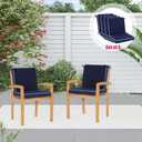 Outdoor Patio Chair Cushions Set of 4, Water Resistant Square Seat Cushions with Ties, 20"x17" All Weather Seating Cushions for Outdoor Furniture, 20 X35.82inch
