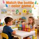 Vodolo 20pcs Bottle Color Match Game，Family Matching Games for Kids 8-12,Memory and Logical Training Bottle flip Game for fmaily, Party Activities