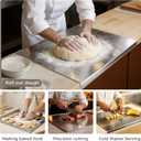 2PCS Large Stainless Steel Cutting Boards with Lip, Kneading Cutting Board Mats, Metal Cutting Board for Meat, Fruits, Vegetables, Bread, Baking, Non Adhesive (19.75" x 15.75", 15.75" x 11.5")