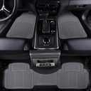 Amazon Basics Universal PVC Faux Rubber Car Floor Mats, Anti-Slip, All Weather Protection, Waterproof Flexible Trim to Fit for 95% Automotive SUV Sedans Trucks, Charcoal Pure Grey, Pack of 3