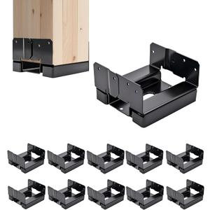 10 PCS 6x6 Post Base for Concrete,Brackets for Wood Posts,Heavy Duty Powder Coating Rust Prevention,Suitable for Deck terraces/pavilions/Steps/Fences Post Anchor Base