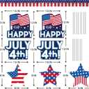 4th of July Yard Signs Memorial Day Decorations Outdoor, Fourth of July Decorations Patriotic Decor Independence Day Decorative Garden Party Decor for Home Lawn Patio