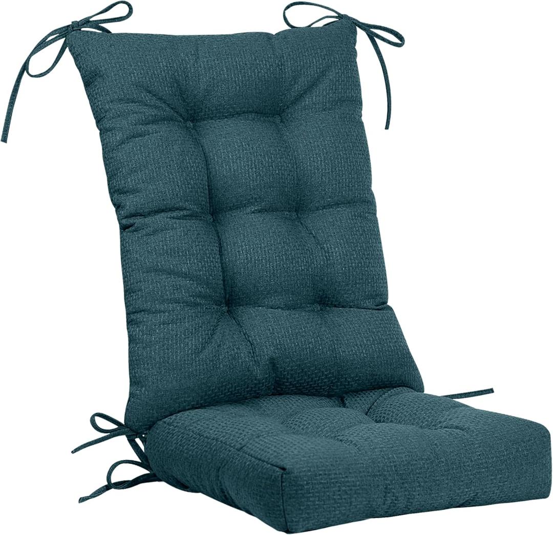 ROFIELTY Tufted Rocking Chair Cushions, Indoor/Outdoor, Non-Slip Bottoms. Adirondack Chair Cushions for Every Scenario. (Deep Blue) (Deep Bule)