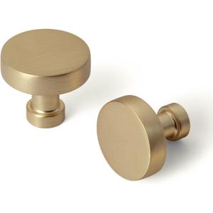 Goo-Ki 6 Pack Champagne Bronze Drawer Knobs Zinc Alloy Cabinet Hardware - Modern Simple Bar Knob Single Hole/Screw Pull Handle for Kitchen Cupboard