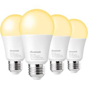 DEWENWILS 4 Pack A19 LED Light Bulb 100W Equivalent, Dimmable LED Bulbs, 2700K Soft Warm Glow, 1600LM, 15W, E26 Medium Base, UL Listed