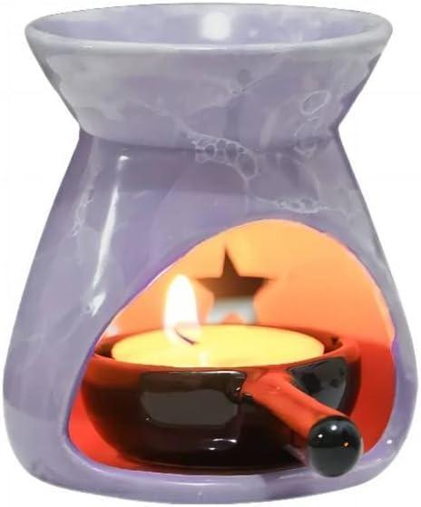 Purple Ceramic Essential Oil Burner Tealight Candle Holder Decorative Aroma Diffuser