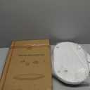 Urban Deco Wooden Tiered Tray, Oval and Round Tray Set of 2, Farmhouse Vintage Decorative Tray Stand for Coffee Table, White Serving Tray for Living Room Kitchen Home Decor - 1 Set