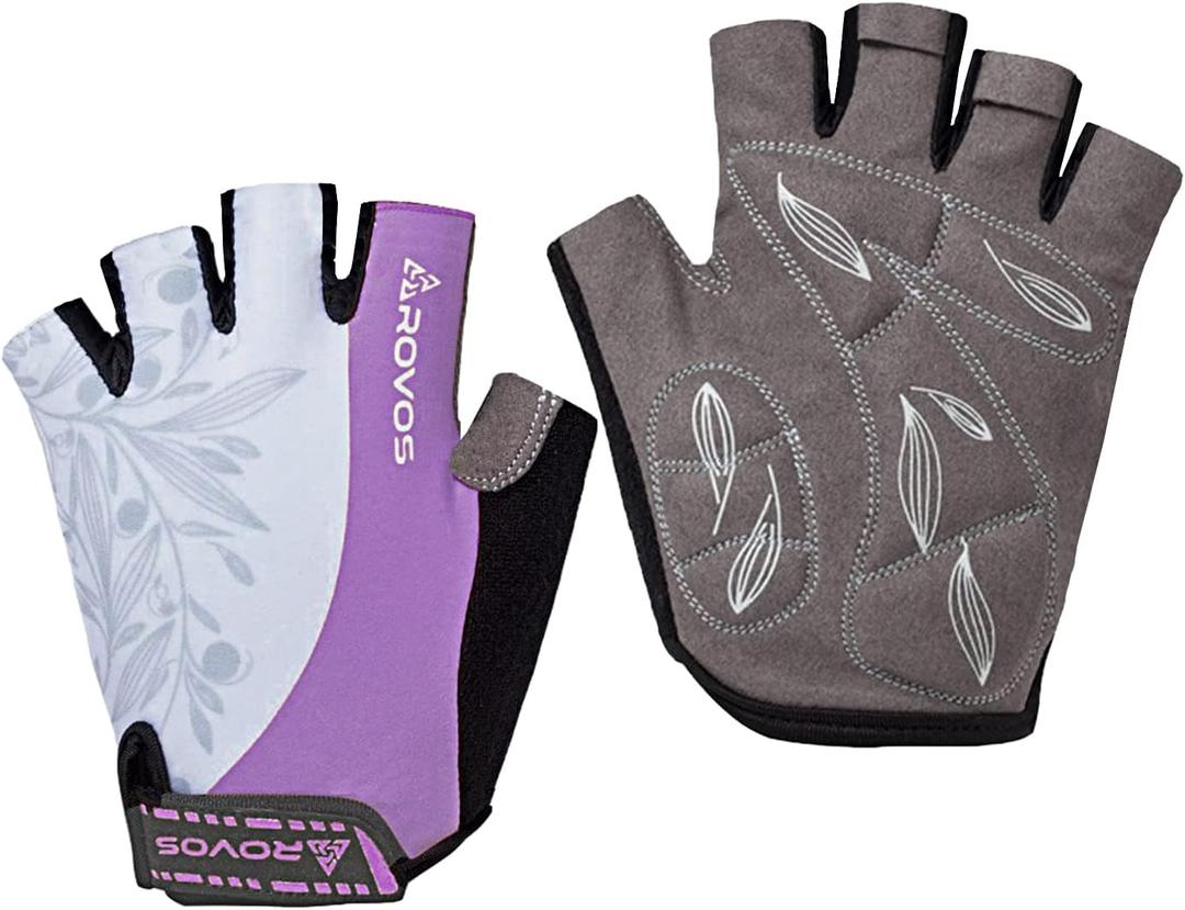 Cycling Gloves for Men & Women - 5MM Anti-Slip Shock-Absorbing Gel Pad, Lightweight & Breathable Half Finger Design for Mountain Cycling, Gym, Motorcycle, Outdoor Sports, L