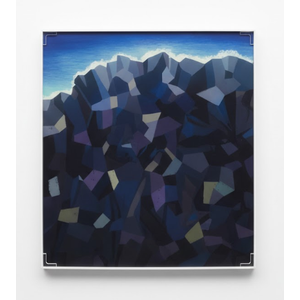 INVIN ART Framed Canvas Giclee Print Sacred Treasure of Mountain, 1933 by Nicholas Roerich Wall Art Living Room Home Office Decorations(White Slim Frame,24"x32")