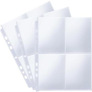 240 Pockets 2.7x3.7 Photocard Sleeves for 6.88 x 9.05 6/3/2Ring Binder,Transparent Photocard Sleeves, Double-Sided 4 Pocket Photo Pages, for Business Card, Trading CardsStandard Cards 30 Pack