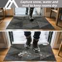 COSY HOMEER Entryway Rugs Doormat 36"x60",Non-Slip Absorbent Door Mat,Grey