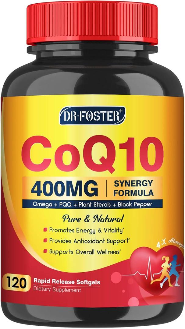 DRFOSTER CoQ10 400mg Softgels, PQQ, MCT & Omega 3-6-9, 120 Days Supply