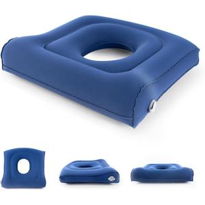 Inflatable Donut Cushion Seat,Height Adjustable Hemmoroid Pillow,Portable BBL Life Cushion:Pressure Relief for Hemorrhoid Treatment,Tailbone Pain,Bed Sore,After Surgery (Blue)