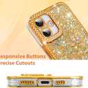 ZIYE for iPhone 16 Glitter Case Cute Luxury Dimond Shiny Design for Women Girls Soft TPU Shockproof Protective Slim Sparkle Bling Phone Case Gold