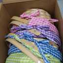 JOYIN 4 Pcs Easter Bamboo Baskets Gift Woven Baskets with Handles and 4 Colors Grass Paper Shreds, Candy Wicker Candy Toys Storage Bucket for Easter Egg Hunt, Kids Party Supplies(9" X 8")