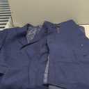 ZKHOECR Men's Suits Herringbone Tweed Suits for Men Retro 3 Piece Peak Lapel Blazer Wedding Prom Suit Jacket Vest Pants Set (XX-Large, Navy)