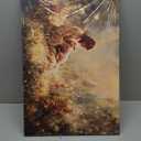 Jesus and Lamb Canvas Wall Art Jesus Holding The Lost Lamb Wall Decor Good Shepherd Poster God Leaves the 99 Sheep Pictures Christian Religious Painting for Living Room Church Prayer Room 24x16in (16x24in)