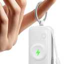 INIU 3-in-1 Portable Charger, Small 5000mah Power Bank with Built-in USB C Cable and Watch Charger, 20W PD Fast Charging Battery Pack, Travel Charger for iPhone 16 15, Apple Watch, etc (White)