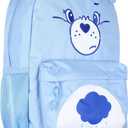 Mad Engine Care Bears Backpack Grumpy Bear Embroidered Face with Rain Cloud Belly Badge and 3D Ears Laptop School Travel Backpack, One Size