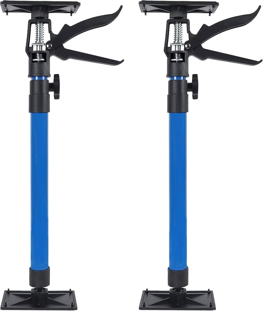 Lifynste Third Hand Tool, Adjustable Support Pole, 3rd Hand Support System, Steel Support Rod for Cabinet Jacks Cargo Bars Drywall Support, Extends from 20 Inch to 45 Inch, 2 Pack, Blue