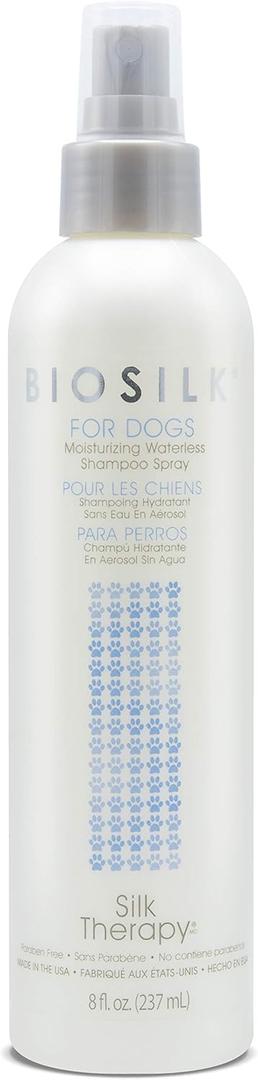BioSilk for Dogs Silk Therapy Deep Moisture Waterless Shampoo Spray, 8 oz | Best Waterless Shampoo Spray for All Dogs and Puppies, 8 Ounces Dry Dog Shampoo (8 Fl Oz (Pack of 1))