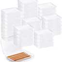 30 Pcs Plastic Crayon Box with Lid, Bulk Clear Crayon Holder, Clear Crayon Organizer Holder Case, Crayon Storage Containers for Crayons, Hairpins, Needles, Thread, Office Supplies