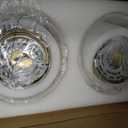AUTELO 2 Pack Milk Glass Ceiling Light, Gold Semi Flush Mount Ceiling Light, 8.19 inch