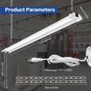 2-Pack 4ft LED Shop Light, 84W/7000LM/4000K Garage Hanging Lights with Plug-in Power Cord, 4ft Shop Led Lights with Pull Chain Switch, ETL Listed for Workbench, Basement