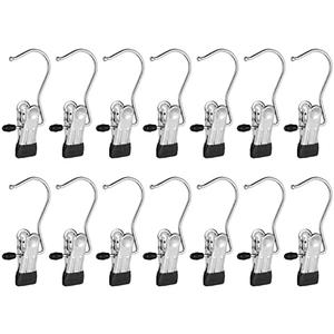 Frezon 10 Pack Boot Hanger Legging Organizer for Closet, Boot Holder, Hanging Clips, Portable Multifunctional Hangers Single Clip Space Saving for Jeans, Hats, Tall Boots, Towels(Black)