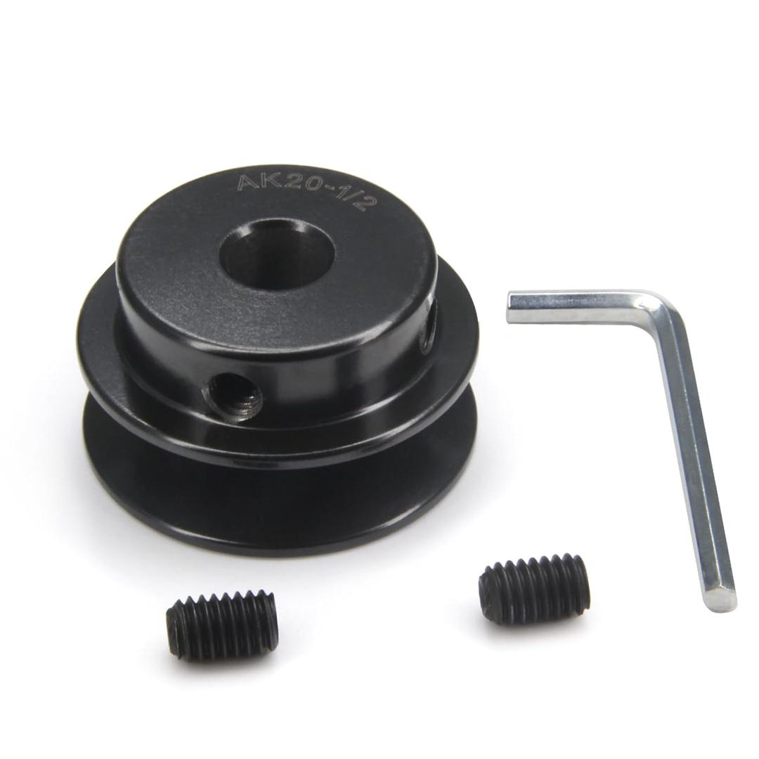 AK20-1/2" Bored Single Groove Web Sheaves 2.0" OD 1/2"Bore V-Belt Sheave Cast Iron Belt Pulley for V-Belt(AK20-1/2", Single Groove)