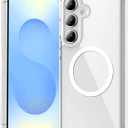 Temdan for Samsung Galaxy S25 Case Clear, [Wireless Charging][Anti-Yellowing][Military-Grade Protection] Shockproof Slim Magnetic Phone Sleeve Case for Samsung Galaxy S25, Transparent | Wireless Charging, Anti-Yellowing, Shockproof, Slim, Magnetic