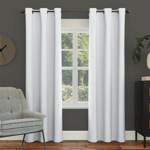 Sun Zero Easton Energy Saving Blackout Grommet Curtain Panel, 40" x 95", Dove White