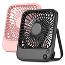 TOPK 2 Pack 5000mAh Portable Desk Fan, Ultra-thin Strong Wind Digital Display 4 Speeds Adjustable Small Quiet Battery Powered Personal Travel Fan for Bedroom, Office, Cruise, Library, Outdoor
